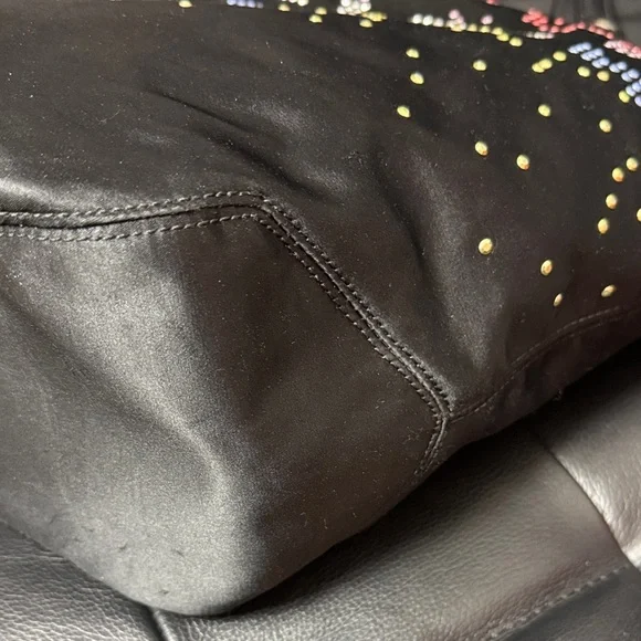 Coach (Rehab) Black Studded Tote Bag with Multicolor Accent - Picture 5 of 17
